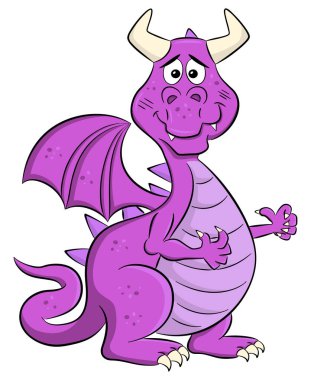 bir utanç sırıtarak karikatür ejderha vektör illüstrasyon
