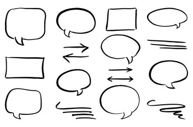 vector illustration of hand drawn design infographic elements with speech bubbles