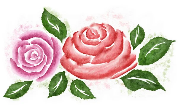 Ілюстрація Композиції Троянди Акварелі — стокове фото