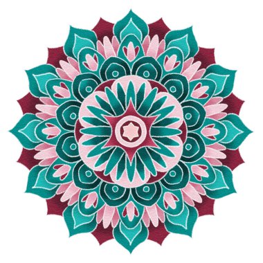 illustration of colorful painted mandala 