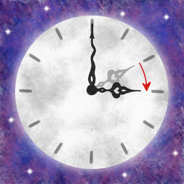 illustration of a clock switch to summer time, time change to daylight saving time