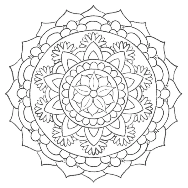 Illustrazione Disegno Circolare Bianco Nero Sotto Forma Mandala Colori Libro — Foto Stock