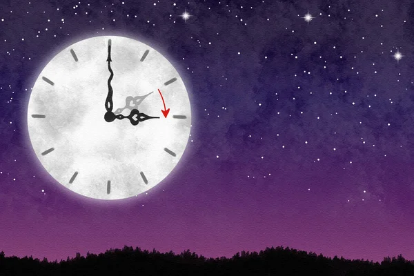 Illustration Clock Switch Summer Time Time Change Daylight Saving Time — Foto de Stock