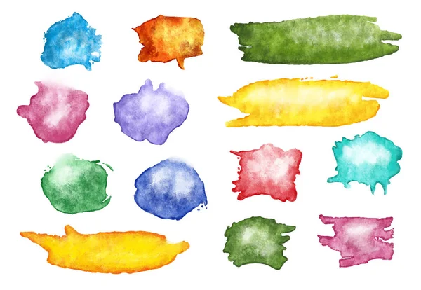 Illustration Colorful Watercolor Blobs Splatters — стоковое фото