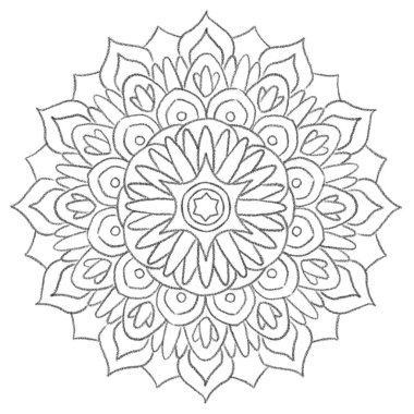 illustration of a circular black and white pattern in the form of a mandala to color for a coloring book 