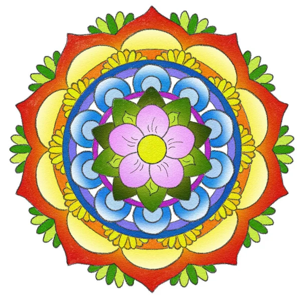 Illustration Colorful Painted Mandala — ストック写真