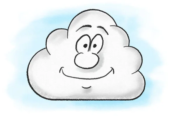 Ilustración Sonriente Nube Dibujos Animados —  Fotos de Stock