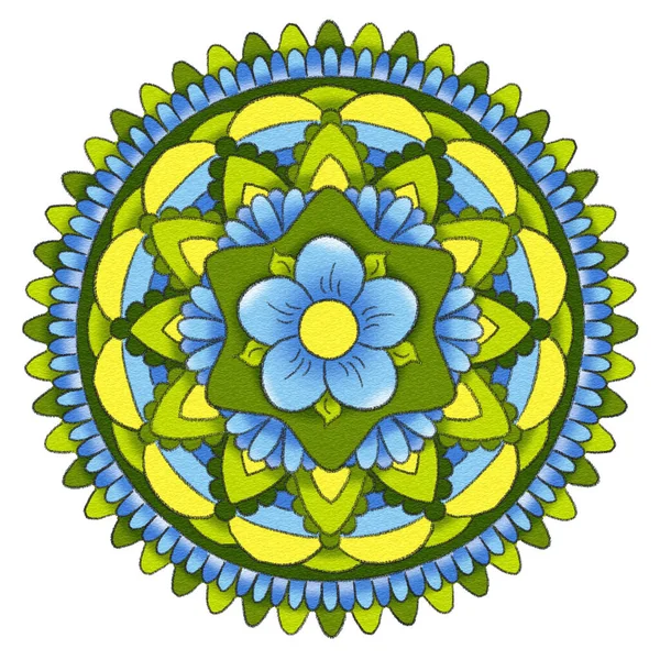 Illustrazione Mandala Colorato Dipinto — Foto Stock