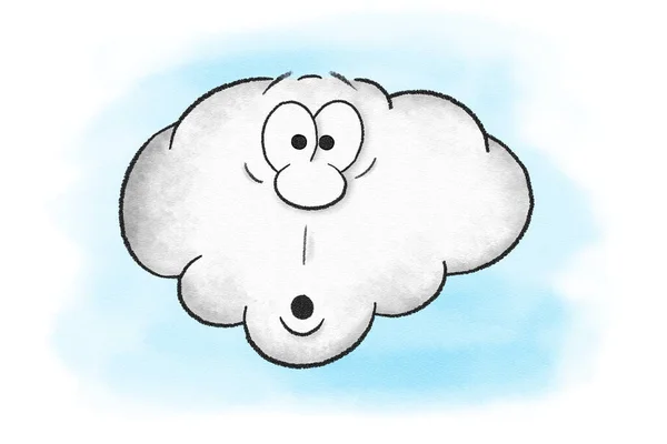 Ilustracja Zaskoczonej Chmury Kreskówki — Zdjęcie stockowe