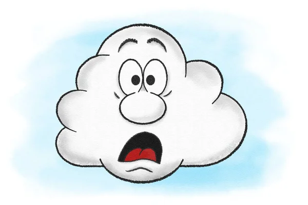 Illustration Surprised Cartoon Cloud — Stock Photo, Image