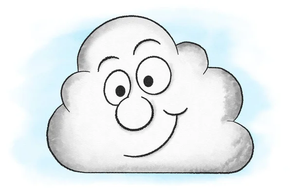 illustration of smiling cartoon cloud