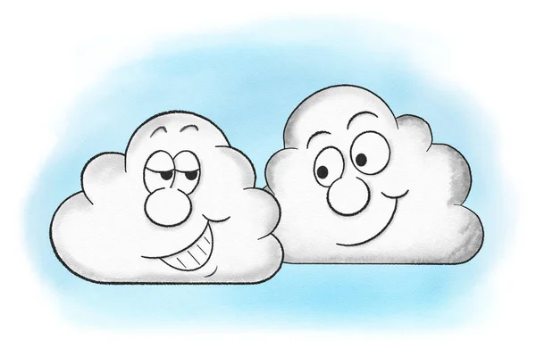 Illustratie Van Verschillende Wolken Bewolkte Hemel — Stockfoto
