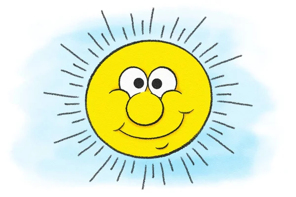 Ilustración Sol Dibujos Animados Sonriente — Foto de Stock