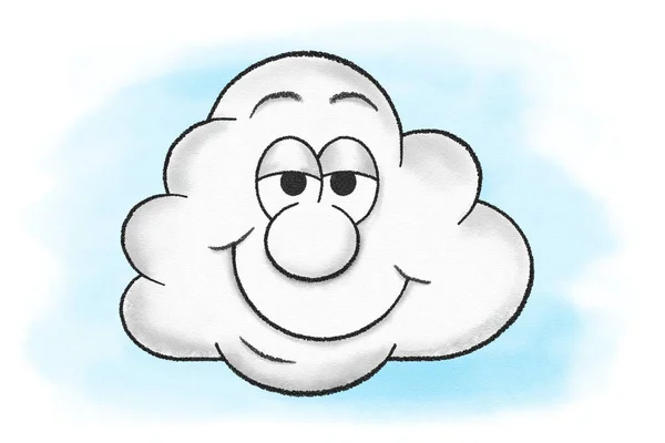 漫画雲の笑顔のイラスト — ストック写真