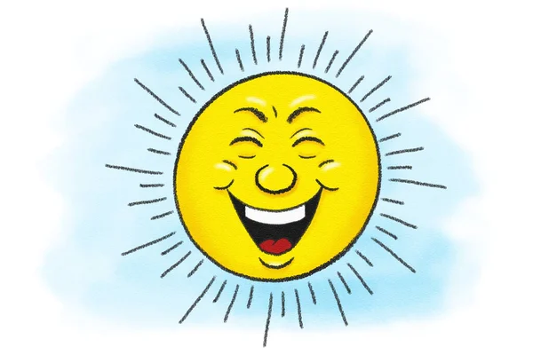 Illustration Laughing Cartoon Sun — Stock Photo, Image