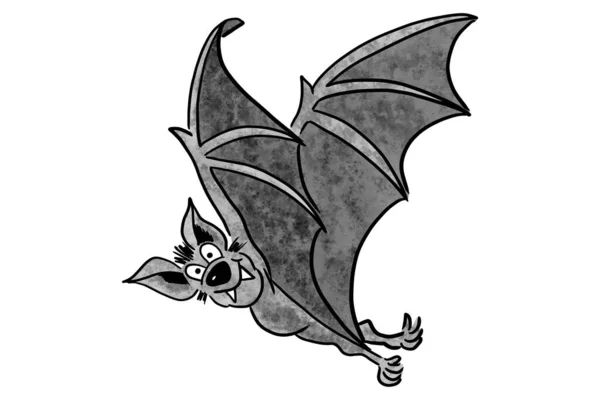 Ilustración Murciélago Volador Dibujado Mano Con Fondo Blanco —  Fotos de Stock