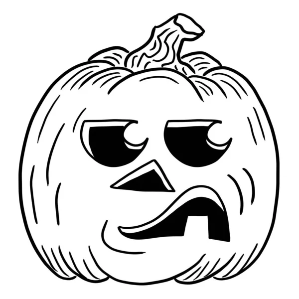 Illustration Hand Drawn Halloween Pumpkin Face Coloring Book — Stock Photo, Image