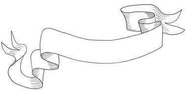 beyaz arkaplanda metin boşluğu olan bir parşömenin çizimi