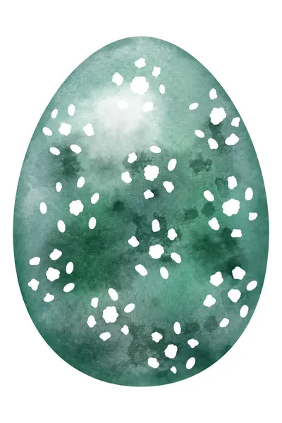 Disegnato Mano Colorato Uovo Pasqua Acquerello Con Ornamento Bianco Sfondo Foto Stock