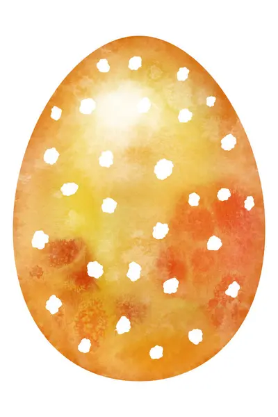 Разноцветное Пасхальное Яйцо Белым Орнаментом Белом Фоне Стоковое Изображение