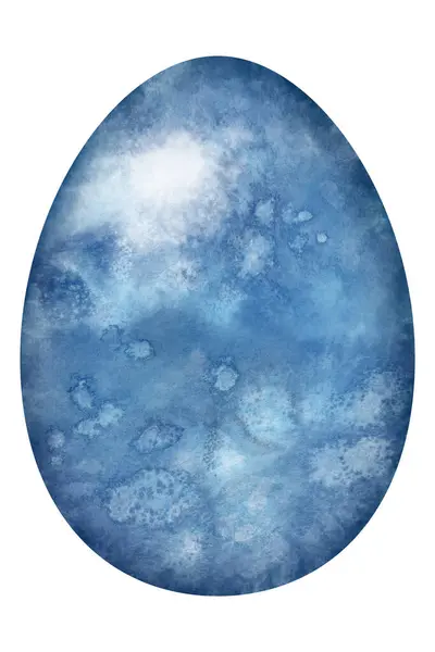 Disegnato Mano Colorato Uovo Pasqua Acquerello Con Ornamento Bianco Sfondo Immagine Stock