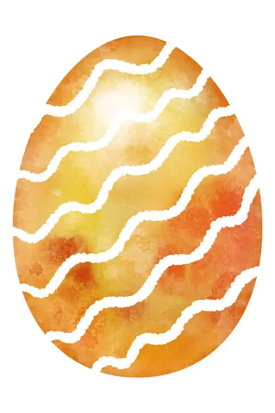 Χειροποίητα Πολύχρωμα Πασχαλινό Αυγό Ακουαρέλα Λευκό Στολίδι Λευκό Φόντο Εικόνα Αρχείου