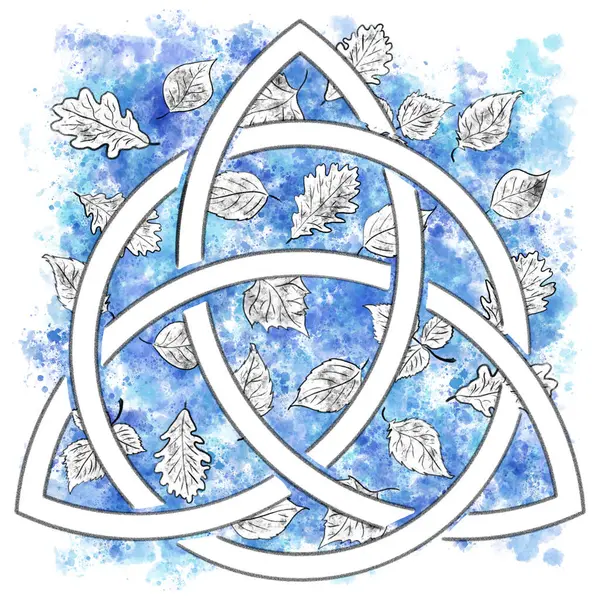Hand Painted Illustration Celtic Knot Pencil Watercolor Stock Image