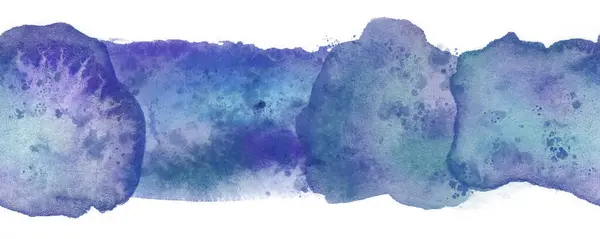 Горизонтально Бесшовный Красочный Акварельный Рисунок Виде Баннера Белым Фоном Стоковое Фото