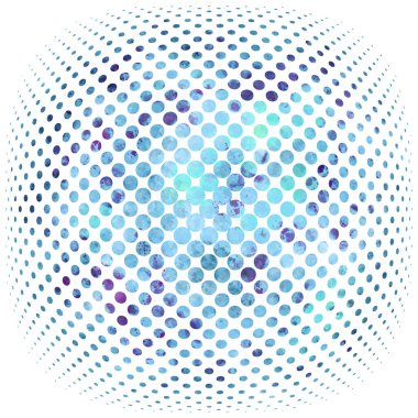 Beyaz üzerine gradyan ve suluboya lekeleri olan noktalı bir yarım ton arkaplan çizimi