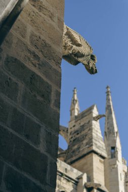 Narbonne, Fransa 'daki Gotik bir katedralde Ortaçağ heykeli