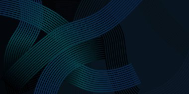 Kavisli çizgileri olan soyut arkaplan koyu mavi tonlarda bir düğüm oluşturur.