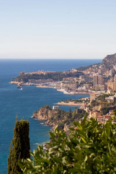 Kilátás Tengerre Cote Azur Erődből Ősi Vár Roquebrune Cap Martin — Stock Fotó