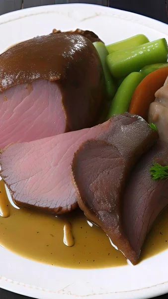 a cuisine photo of a dish of a lamb