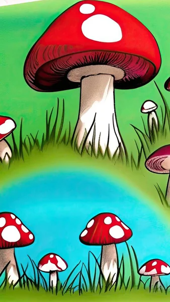 mushroom, mushrooms, fungus, amanita, illustration, vector on a background