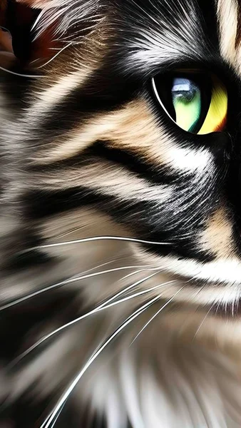 beautiful cat with eyes and eye shadow