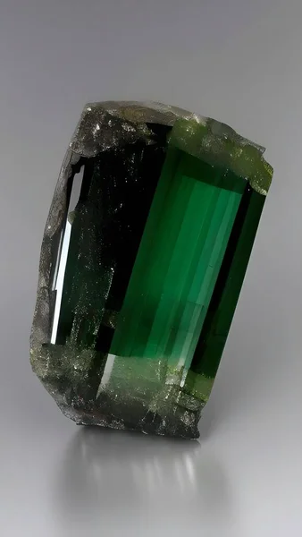 close up of a green and white crystal