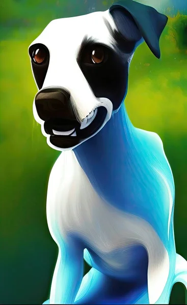 dog with a mask on a green background
