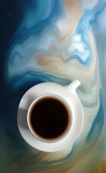 cup of coffee on a black background. 3d illustration