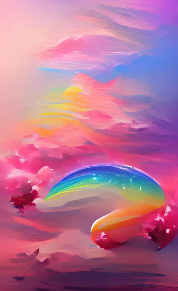 colorful abstract background with rainbow flowers