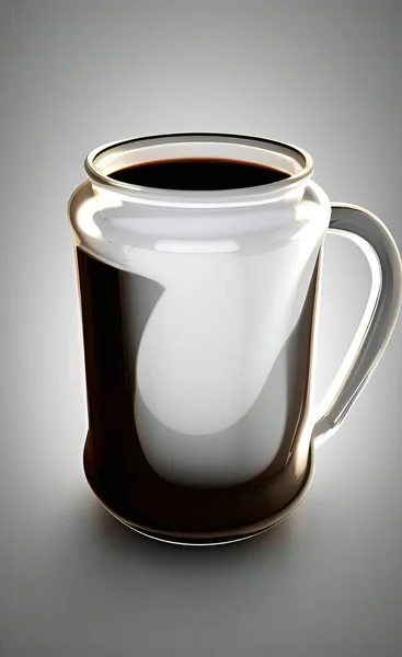 coffee cup on the wall background. 3d illustration
