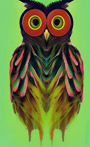 colorful watercolor owl drawing illustration