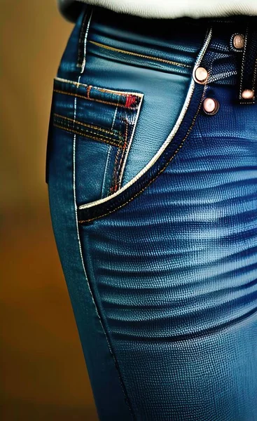 jeans with a blue denim jacket and a black leather belt.