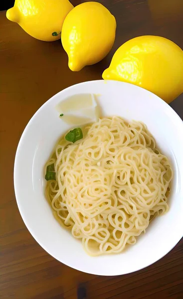 spaghetti with lemon and basil