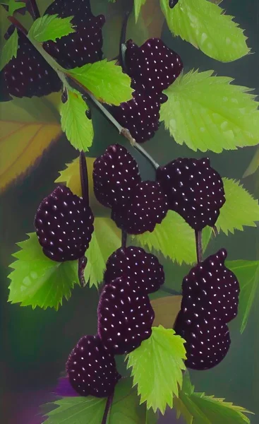 blackberry berries on a black background