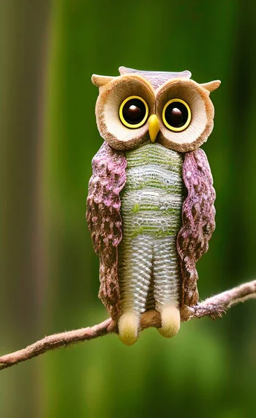 cute owl on a tree branch