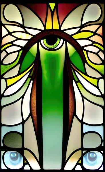 abstract stained glass window with a pattern of the windows