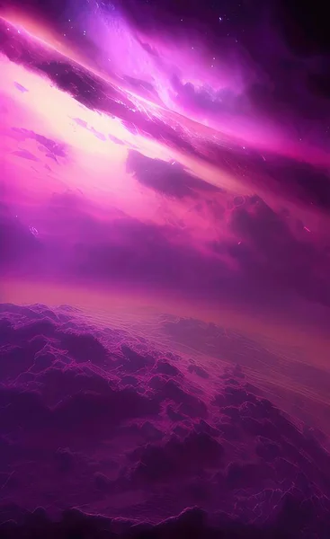 beautiful purple sky with clouds