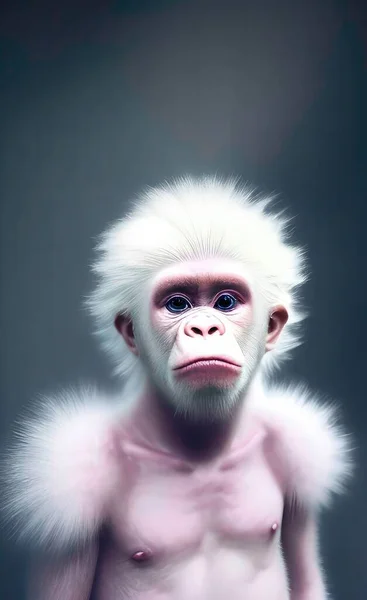 Macaco Albino Gibao De Pelucia