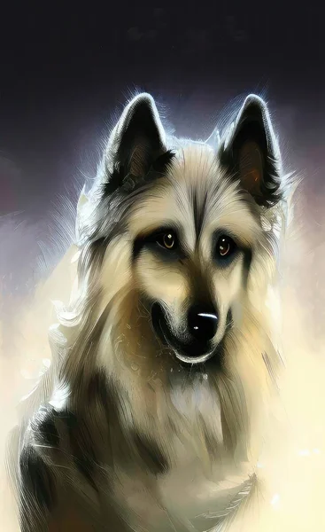 dog portrait on a white background