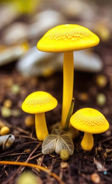yellow mushroom in the forest